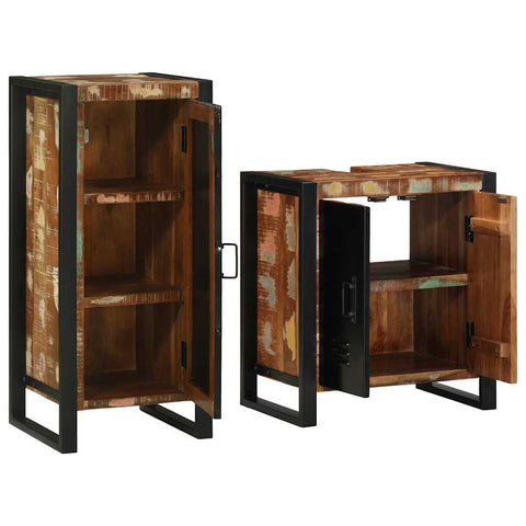 vidaXL Bathroom Furniture Set with Shelf Solid reclaimed wood