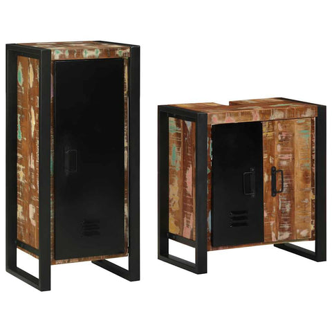 vidaXL Bathroom Furniture Set with Shelf Solid reclaimed wood