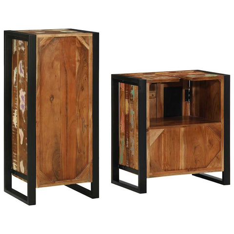 vidaXL Bathroom Furniture Set with Shelf Solid reclaimed wood