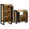 vidaXL Bathroom Furniture Set with Door 2 pcs Brown Solid Mango Wood