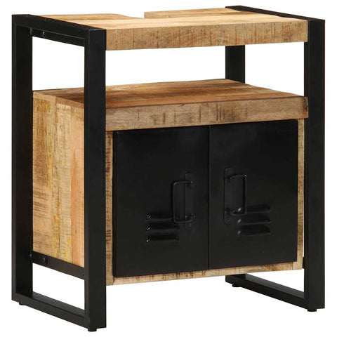 vidaXL Bathroom Furniture Set with Shelf 2 pcs Brown Solid Mango Wood