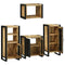 vidaXL Bathroom Furniture Set with Door 4 pcs Brown Solid Mango Wood