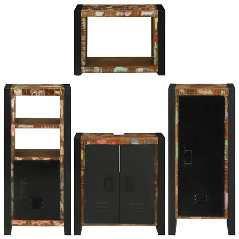 vidaXL Bathroom Furniture Set 4 pcs Multicolour Solid Reclaimed Wood