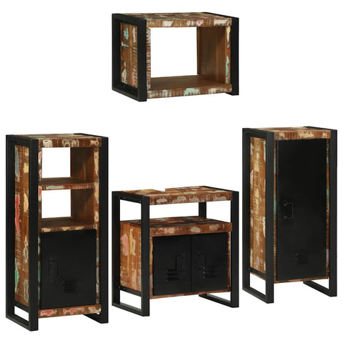 vidaXL Bathroom Furniture Set 4 pcs Multicolour Solid Reclaimed Wood