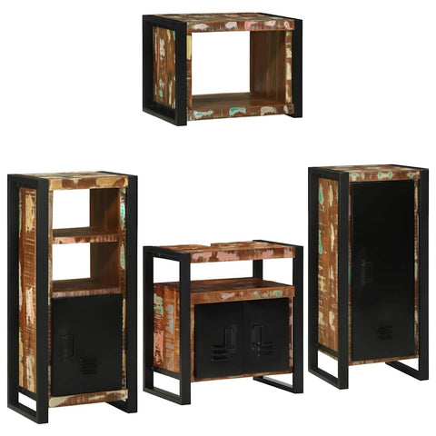 vidaXL Bathroom Furniture Set 4 pcs Multicolour Solid Reclaimed Wood