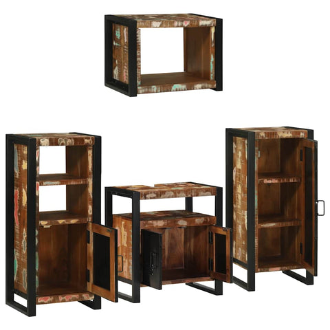 vidaXL Bathroom Furniture Set 4 pcs Multicolour Solid Reclaimed Wood