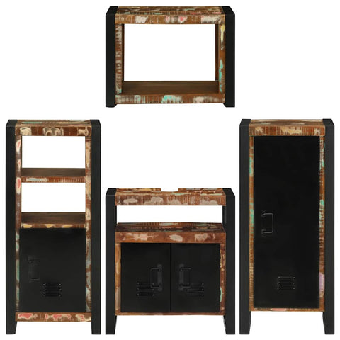 vidaXL Bathroom Furniture Set 4 pcs Multicolour Solid Reclaimed Wood