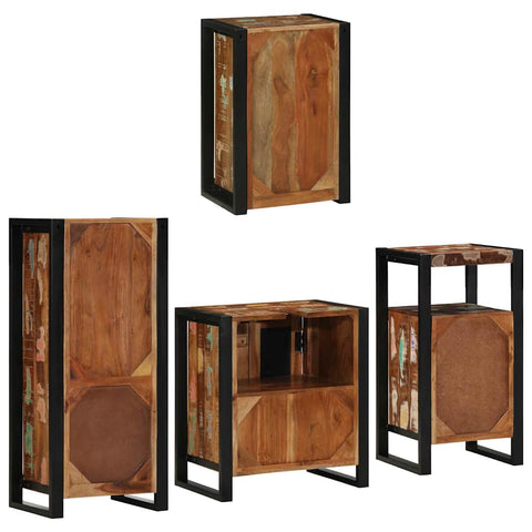 vidaXL Bathroom Furniture Set 4 pcs Multicolour Solid Reclaimed Wood