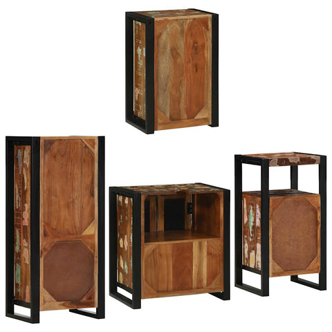 vidaXL Bathroom Furniture Set 4 pcs Multicolour Solid Reclaimed Wood