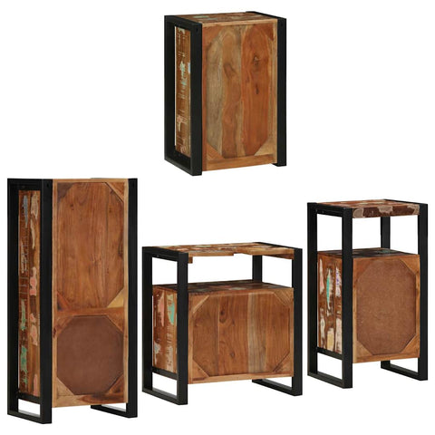 vidaXL Bathroom Furniture Set 4 pcs Multicolour Solid Reclaimed Wood