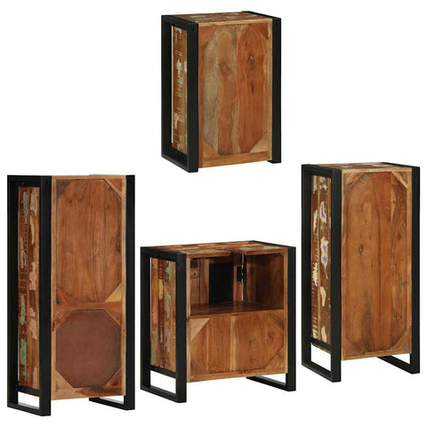 vidaXL Bathroom Furniture Set 4 pcs Multicolour Solid Reclaimed Wood