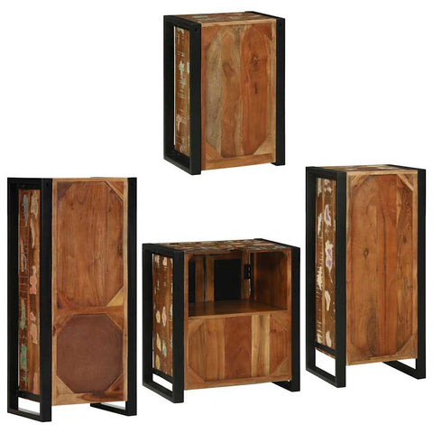 vidaXL Bathroom Furniture Set 4 pcs Multicolour Solid Reclaimed Wood