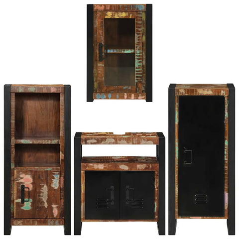 vidaXL Bathroom Furniture Set 4 pcs Multicolour Solid Reclaimed Wood