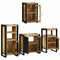 vidaXL Bathroom Furniture Set with Door 4 pcs Brown Solid Mango Wood