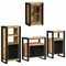vidaXL Bathroom Furniture Set with Door 4 pcs Brown Solid Mango Wood