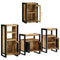 vidaXL Bathroom Furniture Set with Door 4 pcs Brown Solid Mango Wood