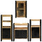 vidaXL Bathroom Furniture Set with Door 4 pcs Brown Solid Mango Wood