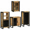 vidaXL Bathroom Furniture Set with Door 4 pcs Brown Solid Mango Wood