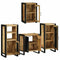 vidaXL Bathroom Furniture Set with Door 4 pcs Brown Solid Mango Wood