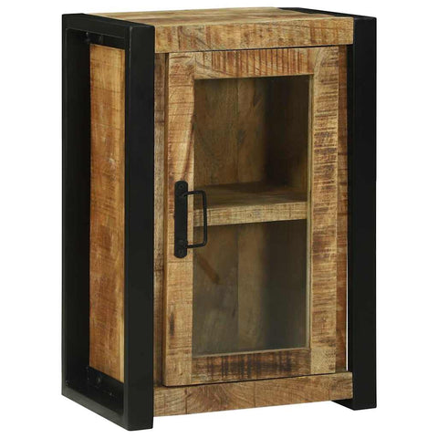 vidaXL Bathroom Furniture Set with Door 4 pcs Brown Solid Mango Wood