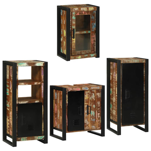vidaXL Bathroom Furniture Set 4 pcs Multicolour Solid Reclaimed Wood