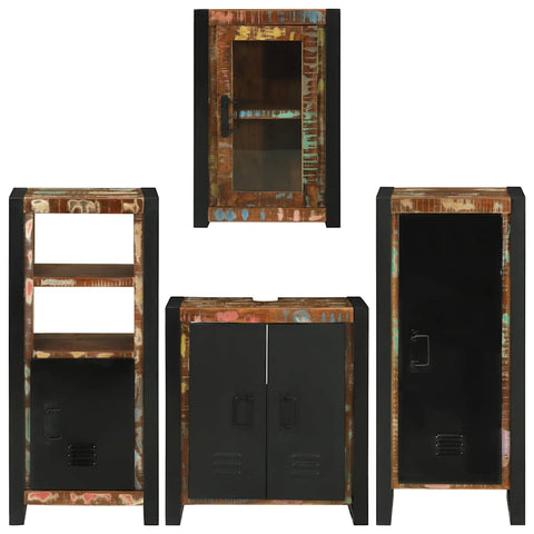 vidaXL Bathroom Furniture Set 4 pcs Multicolour Solid Reclaimed Wood
