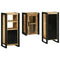 vidaXL Bathroom Furniture Set with Door 3 pcs Brown Solid Mango Wood