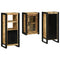 vidaXL Bathroom Furniture Set with Door 3 pcs Brown Solid Mango Wood