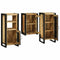 vidaXL Bathroom Furniture Set with Door 3 pcs Brown Solid Mango Wood