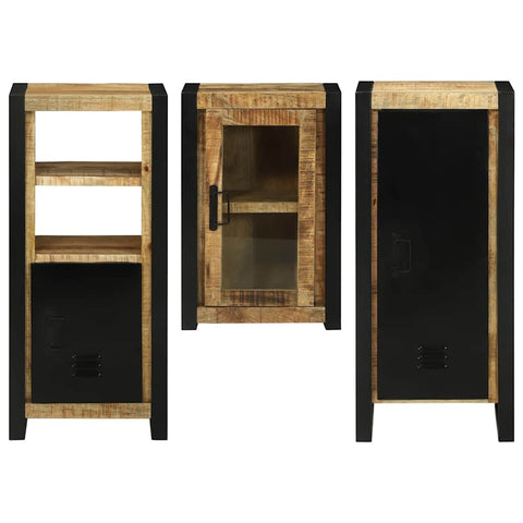vidaXL Bathroom Furniture Set with Door 3 pcs Brown Solid Mango Wood