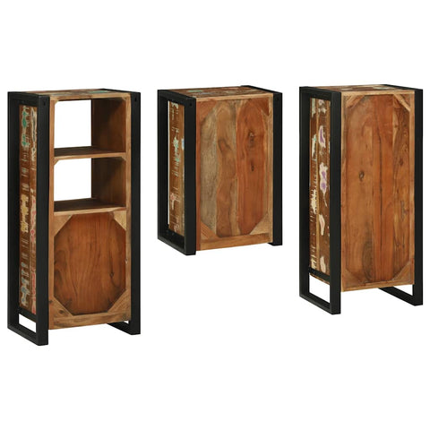 vidaXL Bathroom Furniture Set 3 pcs Multicolour Solid Reclaimed Wood
