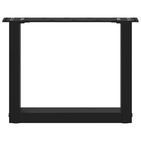 vidaXL Coffee Table Legs U-Shaped 2 pcs Black 30x(30-31) cm Steel
