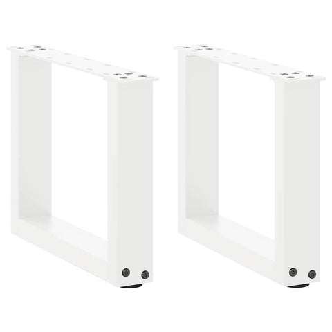 vidaXL Coffee Table Legs U-Shaped 2 pcs White 30x(30-31) cm Steel