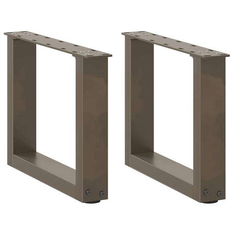 vidaXL Coffee Table Legs U-Shaped 2 pcs Natural Steel 30x(30-31) cm Steel