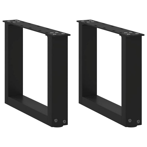 vidaXL Coffee Table Legs U-Shaped 2 pcs Black 40x(30-31) cm Steel