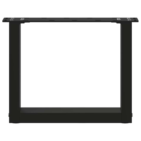 vidaXL Coffee Table Legs U-Shaped 2 pcs Black 40x(30-31) cm Steel