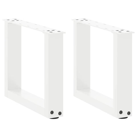 vidaXL Coffee Table Legs U-Shaped 2 pcs White 40x(30-31) cm Steel