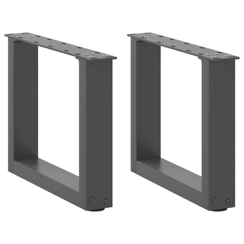 vidaXL Coffee Table Legs U-Shaped 2 pcs Anthracite 40x(30-31) cm Steel
