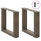 vidaXL Coffee Table Legs U-Shaped 2 pcs Natural Steel 40x(30-31) cm Steel