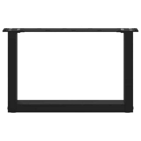 vidaXL Coffee Table Legs U-Shaped 2 pcs Black 50x(30-31) cm Steel