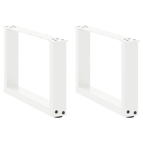 vidaXL Coffee Table Legs U-Shaped 2 pcs White 50x(30-31) cm Steel