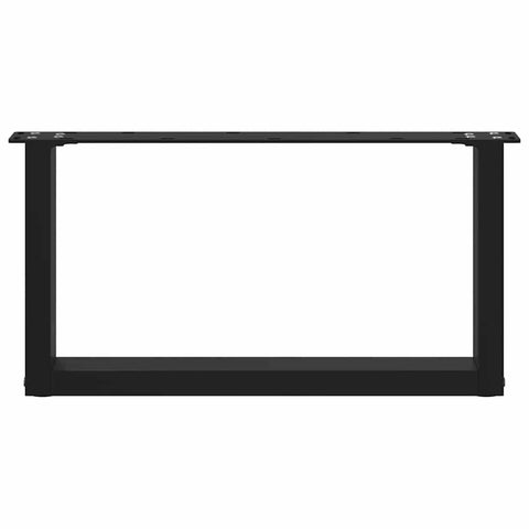 vidaXL Coffee Table Legs U-Shaped 2 pcs Black 60x(30-31) cm Steel