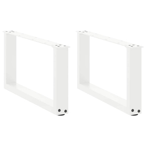 vidaXL Coffee Table Legs U-Shaped 2 pcs White 60x(30-31) cm Steel