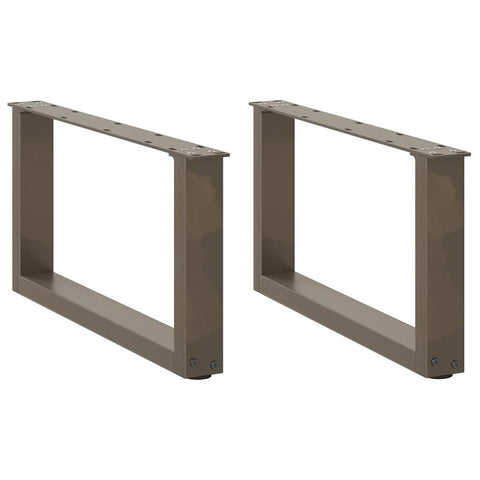 vidaXL Coffee Table Legs U-Shaped 2 pcs Natural Steel 60x(30-31) cm Steel