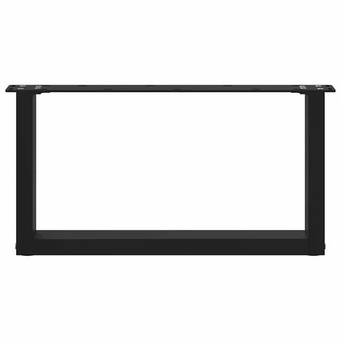 vidaXL Coffee Table Legs U-Shaped 2 pcs Black 70x(30-31) cm Steel