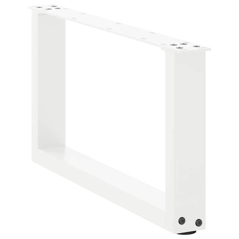 vidaXL Coffee Table Legs U-Shaped 2 pcs White 70x(30-31) cm Steel