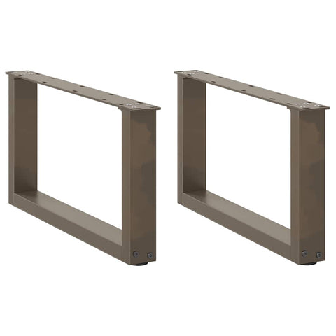 vidaXL Coffee Table Legs U-Shaped 2 pcs Natural Steel 70x(30-31) cm Steel