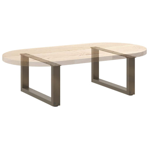 vidaXL Coffee Table Legs U-Shaped 2 pcs Natural Steel 70x(30-31) cm Steel