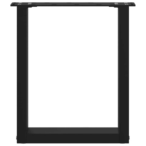 vidaXL Coffee Table Legs U-Shaped 2 pcs Black 28x(42-43) cm Steel