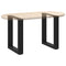 vidaXL Coffee Table Legs U-Shaped 2 pcs Black 28x(42-43) cm Steel